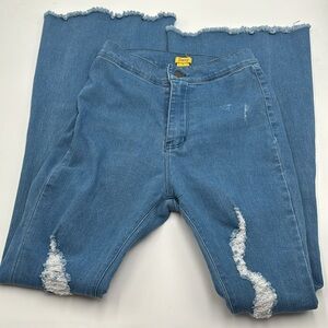 Daisy Jeans Flare Distressed Legs Western Look Size Small